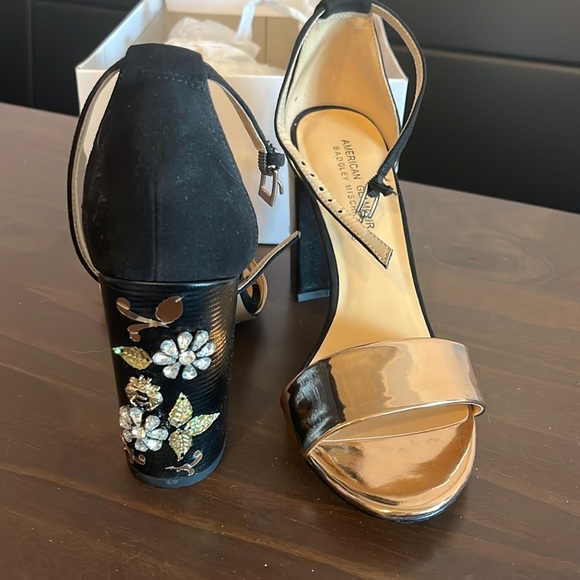 Black rose gold heels size 7.5 - Picture 3 of 4